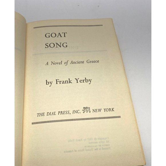 Goat Song by Frank Yarby Ancient Greece Novel HCDJ 1967 Book Club Edition - Picture 2 of 12